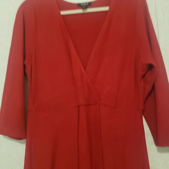 TORRID. KNIT FAUX WRAP RED DRESS...SIZE:1 - Picture 4 of 10